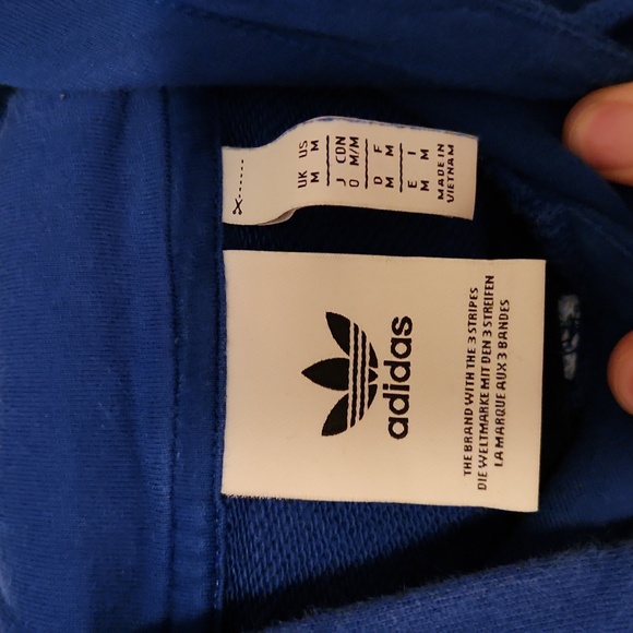 Adidas Original Men's Big Trefoil Out Pull Over Hoody - Blue/White - Siz… - Picture 3 of 5